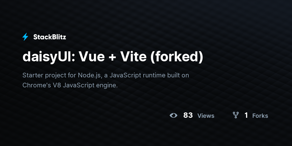 daisyUI: Vue + Vite (forked) - StackBlitz
