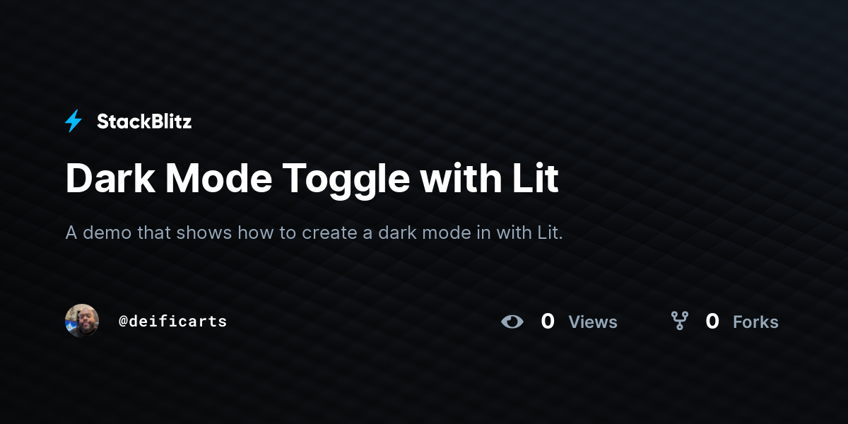 Dark Mode Toggle with Lit - StackBlitz