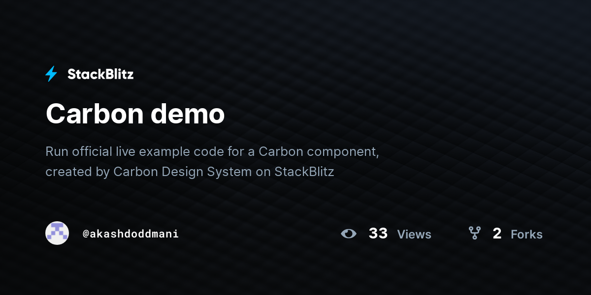 Carbon demo - StackBlitz