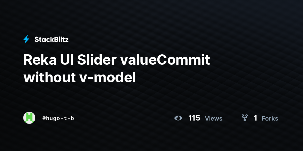 Reka UI Slider valueCommit without v-model - StackBlitz