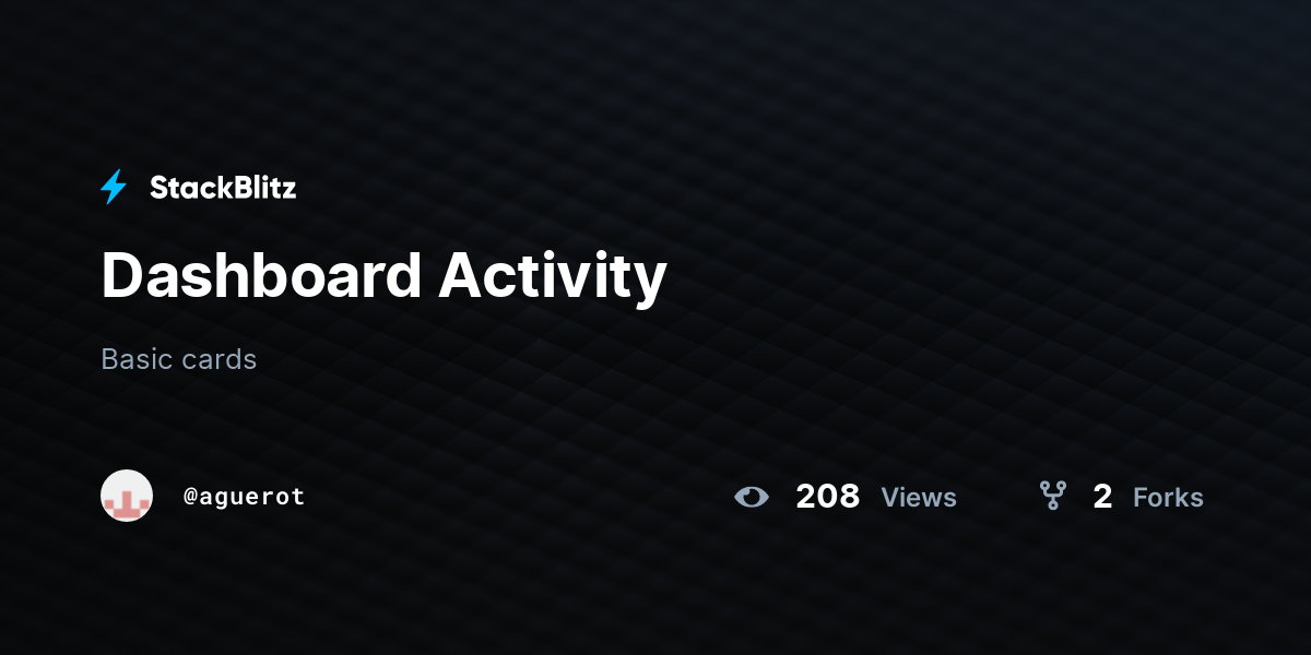 Dashboard Activity - StackBlitz
