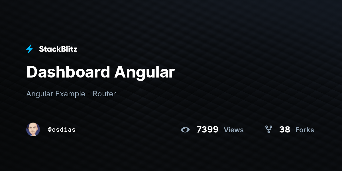 Dashboard Angular - StackBlitz
