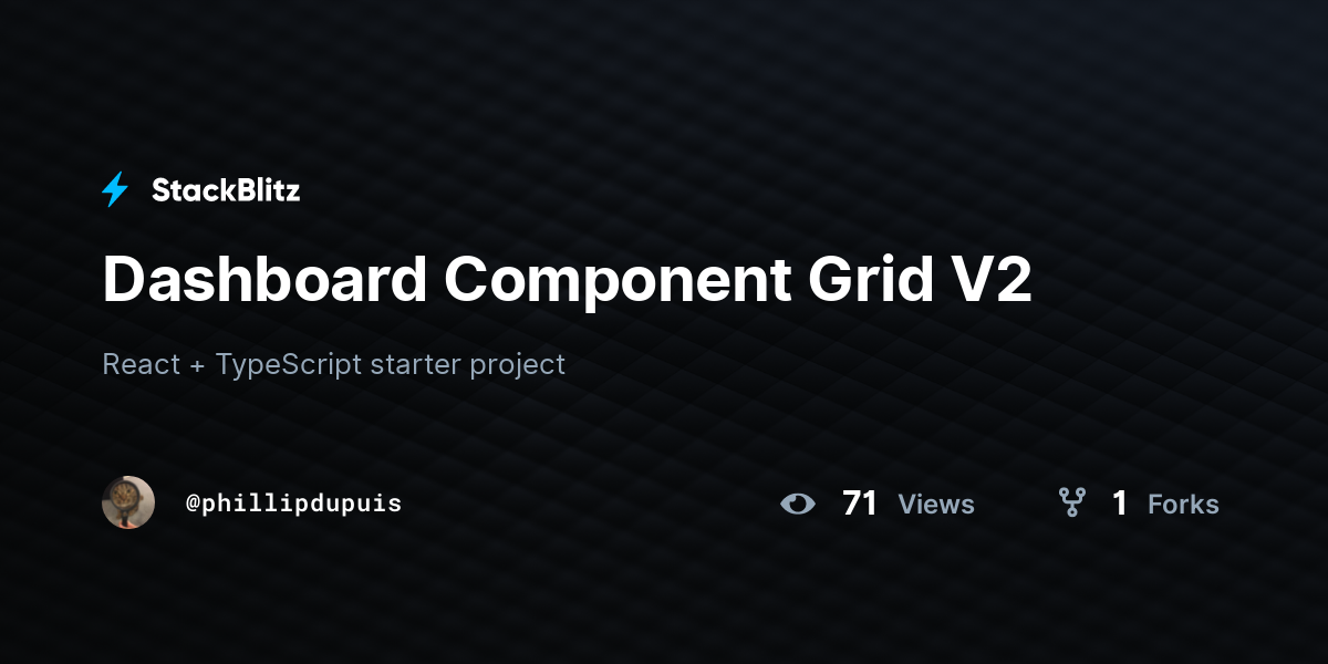 Dashboard Component Grid V2 - StackBlitz
