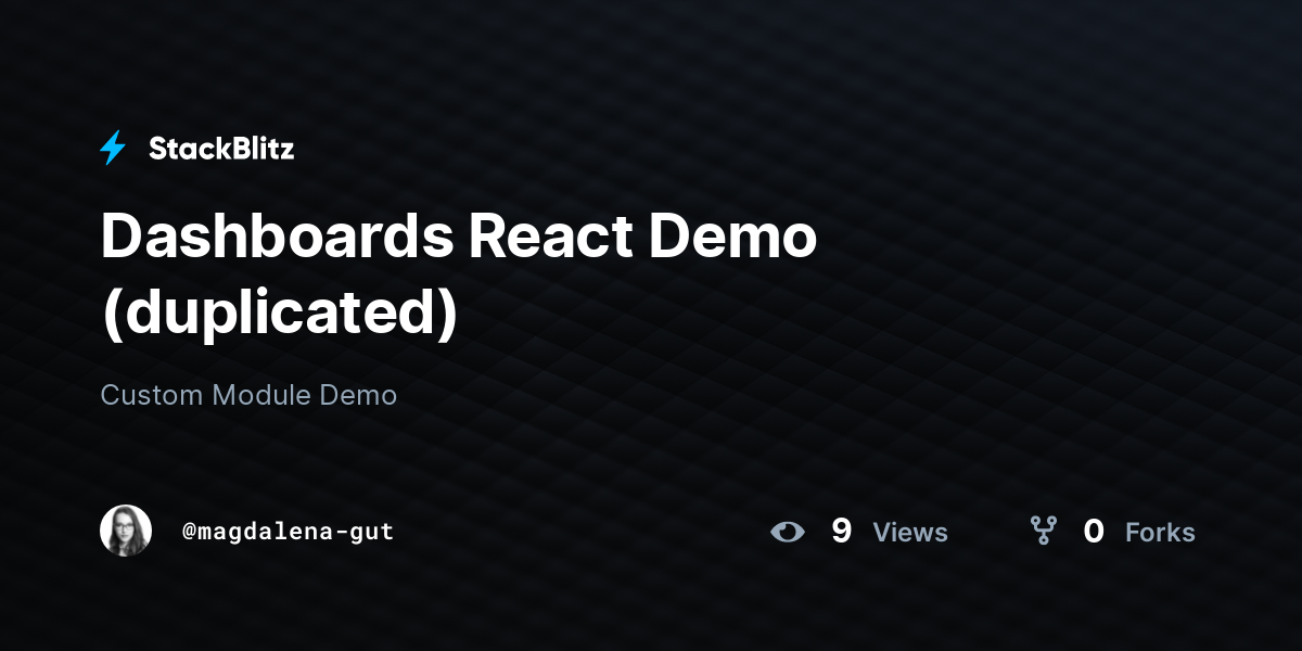Dashboards React Demo (duplicated) - StackBlitz