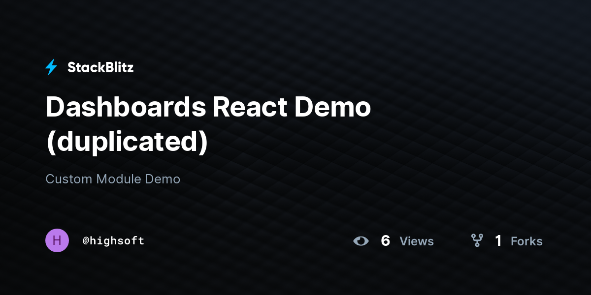 Dashboards React Demo (duplicated) - StackBlitz