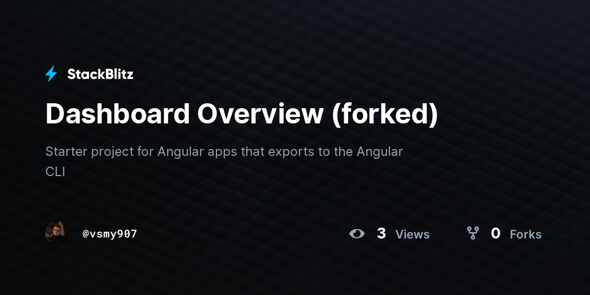 Dashboard Overview (forked) - StackBlitz