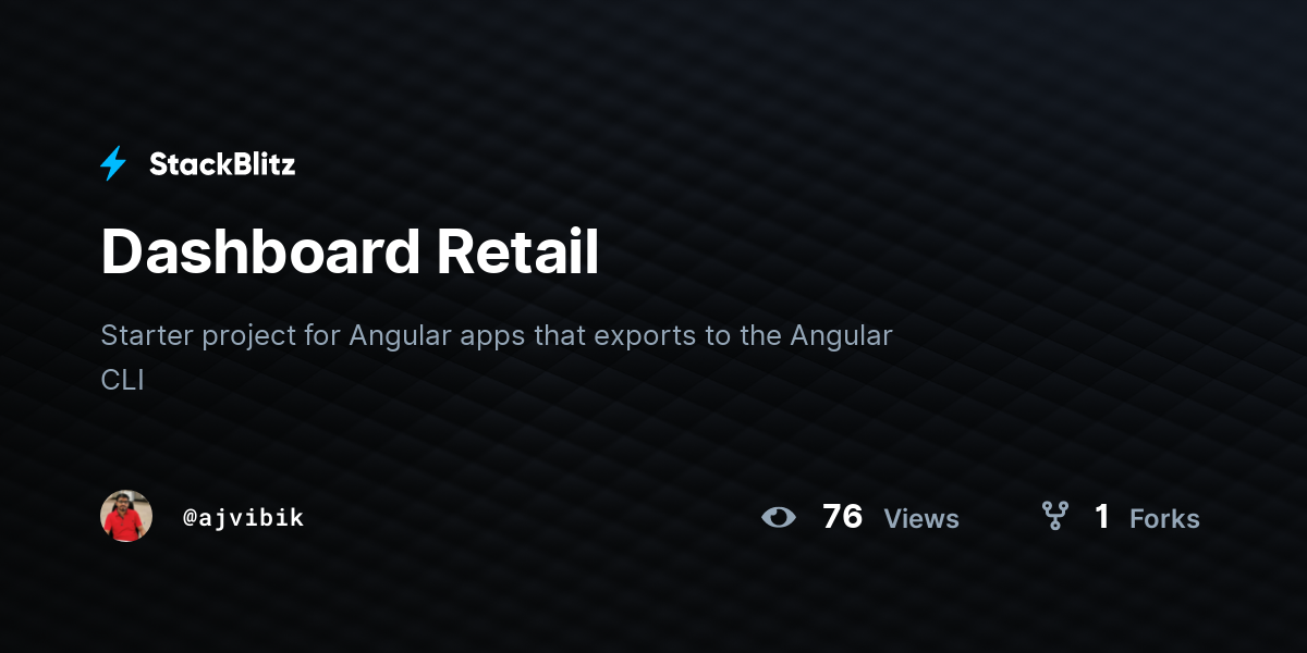 Dashboard Retail - StackBlitz