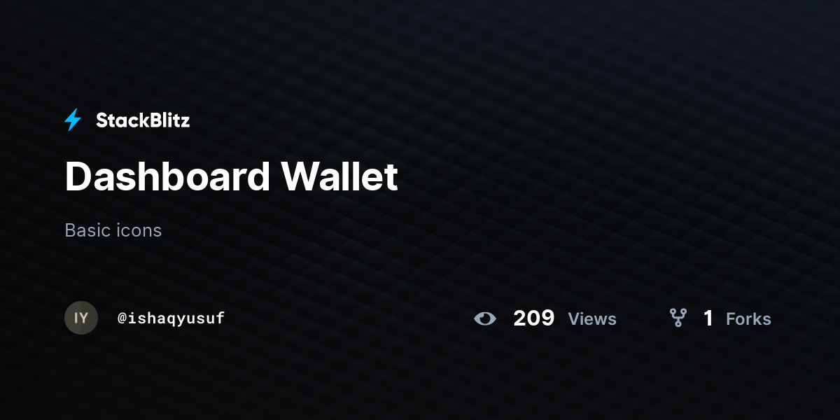 Dashboard Wallet - StackBlitz