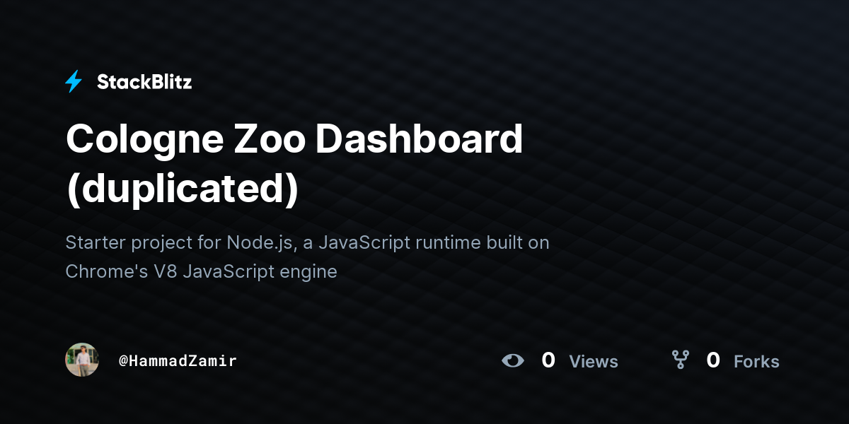 Cologne Zoo Dashboard (duplicated) - StackBlitz