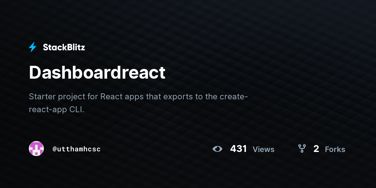 Dashboardreact - StackBlitz
