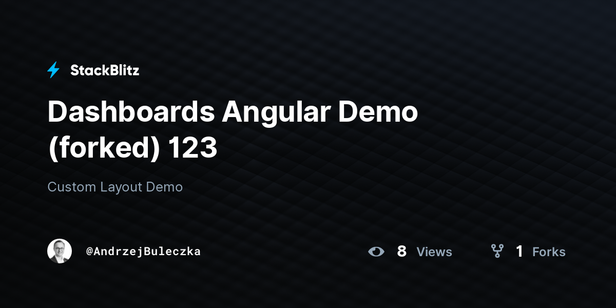 Dashboards Angular Demo (forked) 123 - StackBlitz