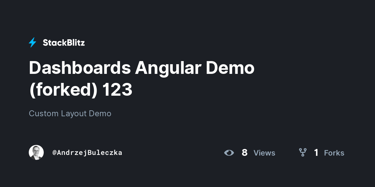 Dashboards Angular Demo (forked) 123 - StackBlitz