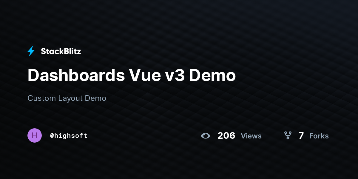 Dashboards Vue v3 Demo - StackBlitz