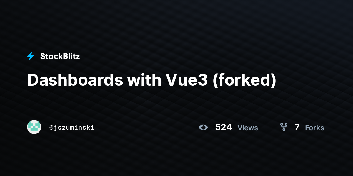 Dashboards with Vue3 (forked) - StackBlitz
