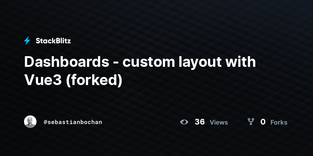 Dashboards - custom layout with Vue3 (forked) - StackBlitz