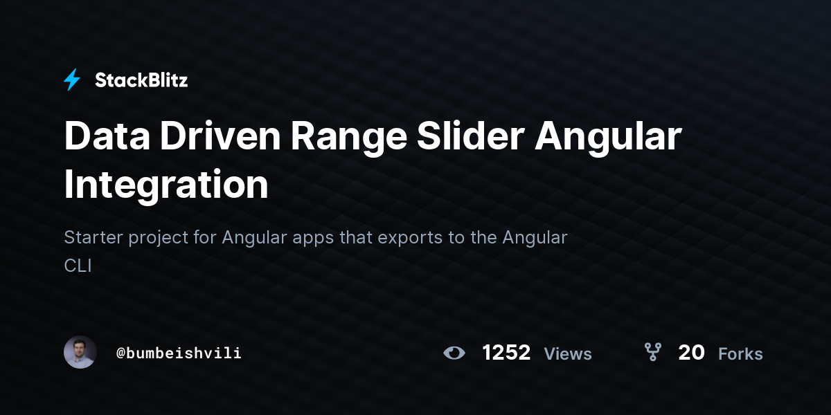 Data Driven Range Slider Angular Integration - StackBlitz