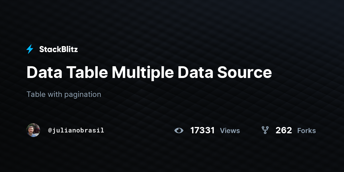 Data Table Multiple Data Source - StackBlitz