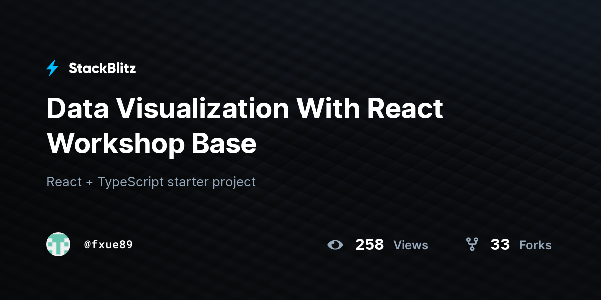 Data Visualization With React Workshop Base - StackBlitz
