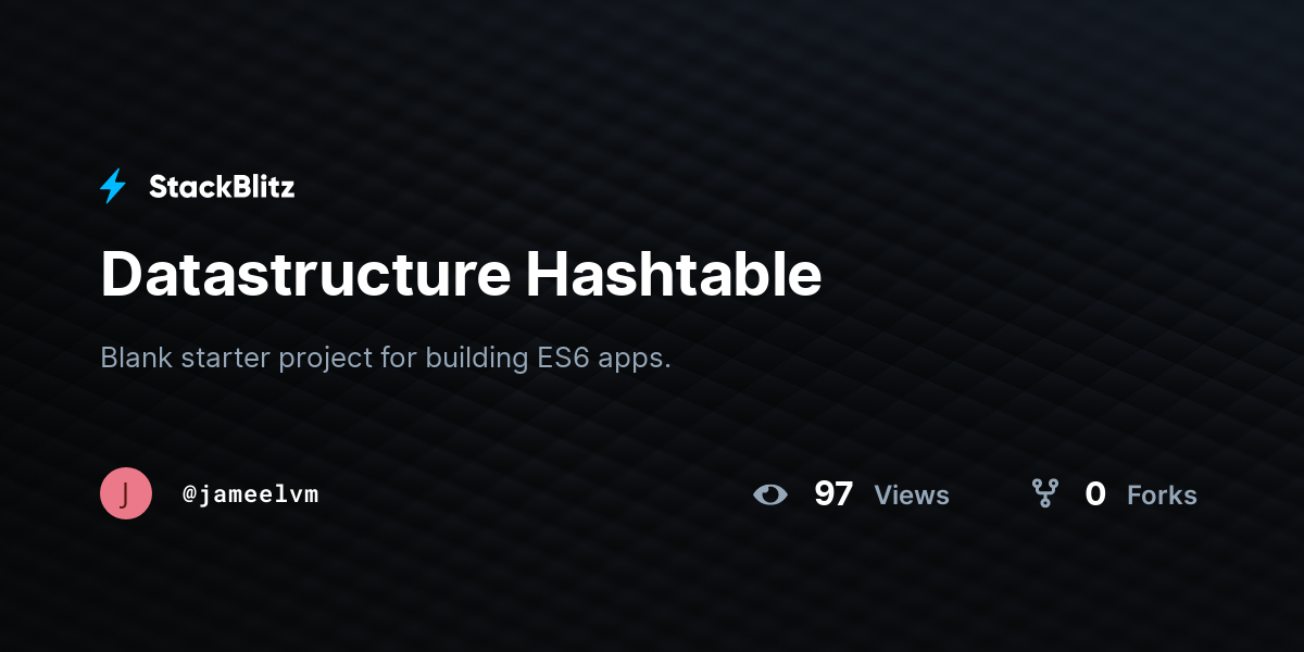Datastructure Hashtable - StackBlitz