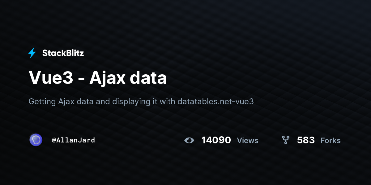 Vue3 - Ajax data - StackBlitz