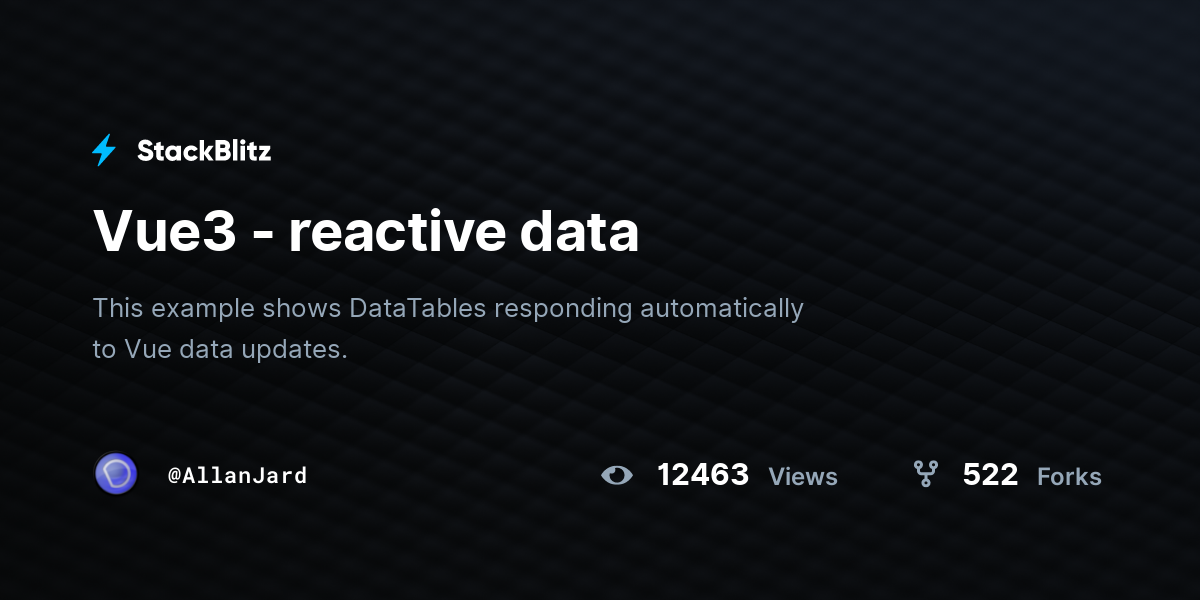 Vue3 - reactive data - StackBlitz