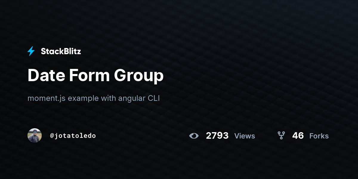 Date Form Group - StackBlitz