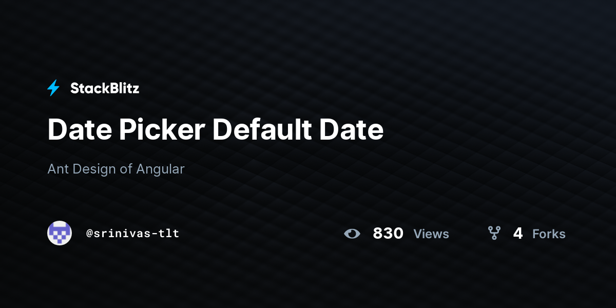 Date Picker Default Date - StackBlitz