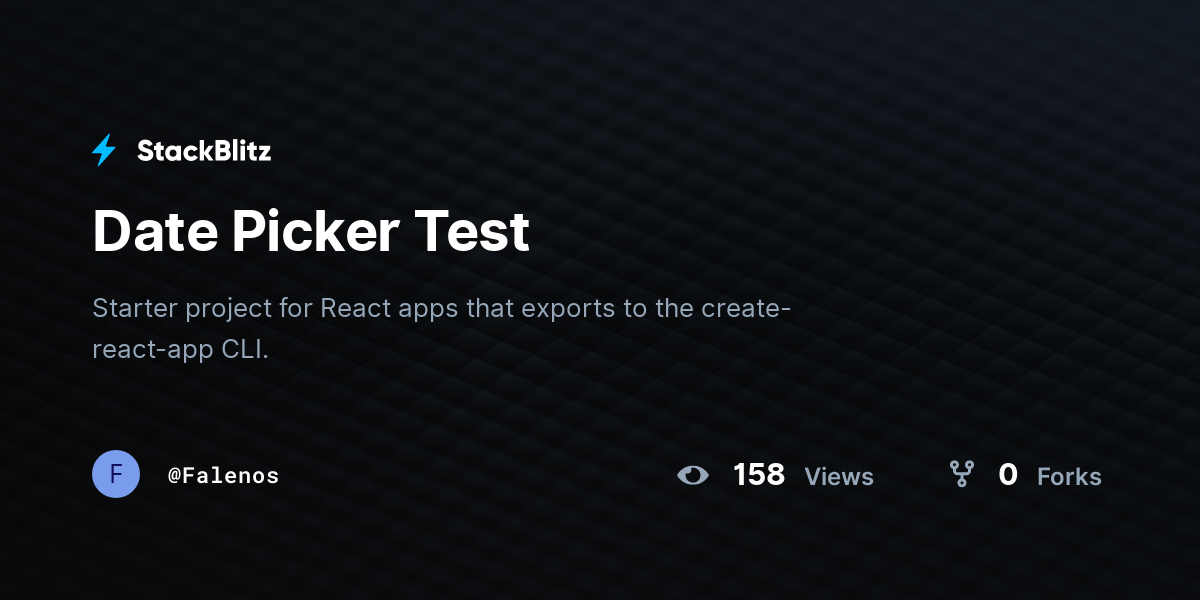 Date Picker Test - StackBlitz