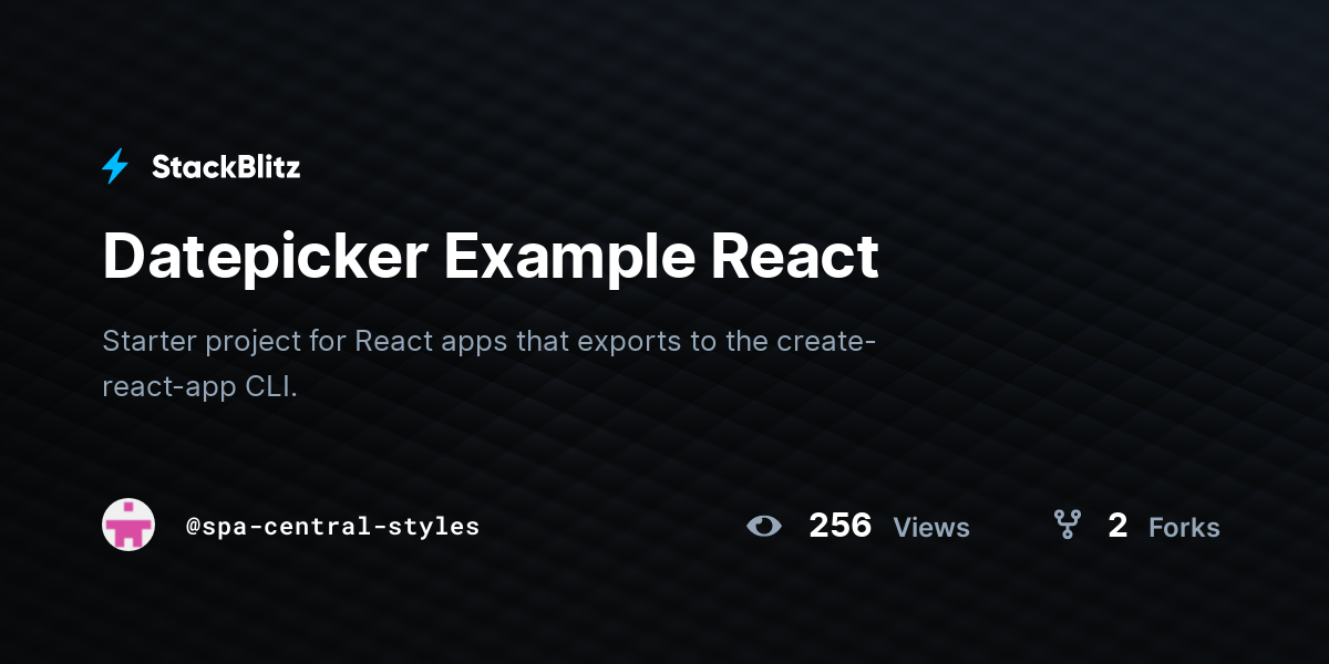 Datepicker Example React - StackBlitz