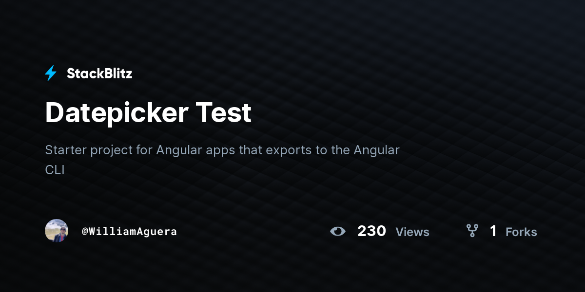 Datepicker Test - StackBlitz