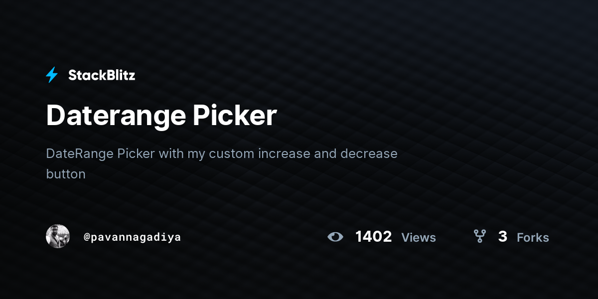 Daterange Picker - StackBlitz