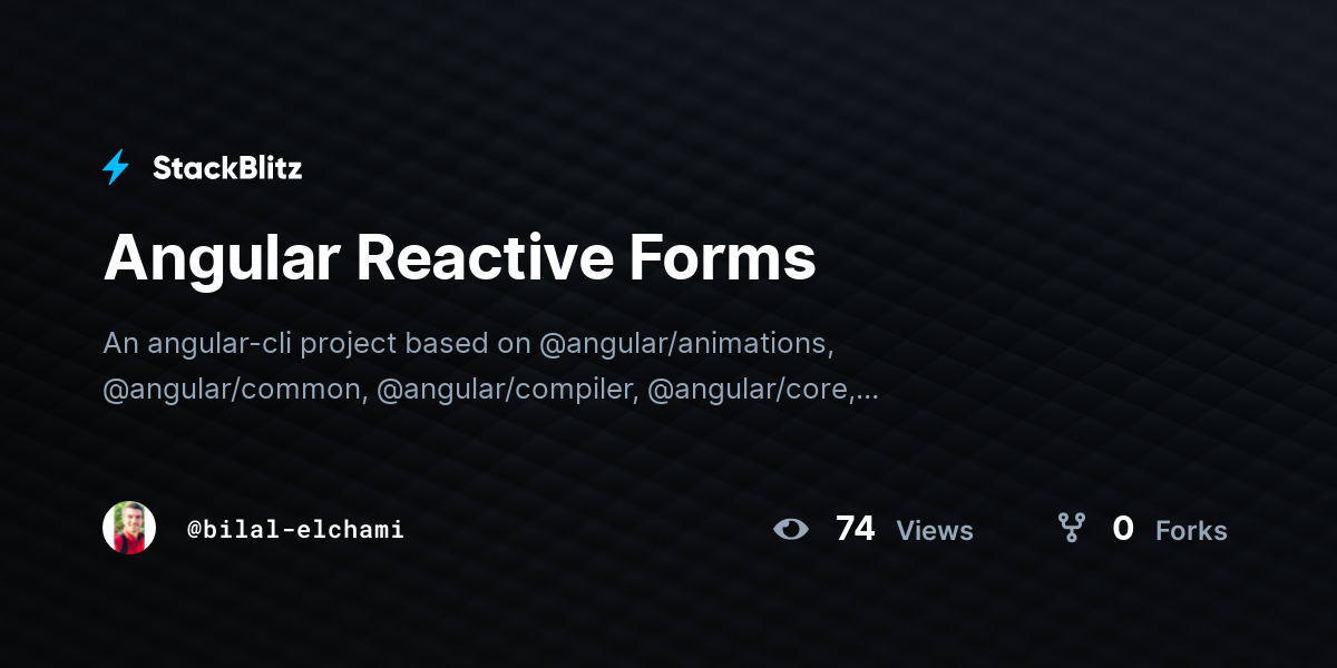 Angular Reactive Forms - StackBlitz