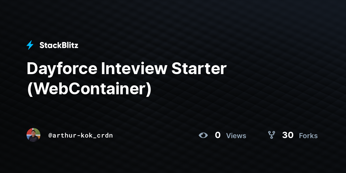 Dayforce Inteview Starter (WebContainer) - StackBlitz