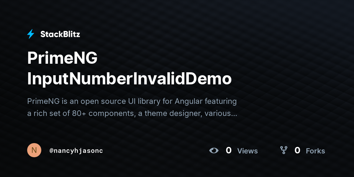 PrimeNG InputNumberInvalidDemo - StackBlitz