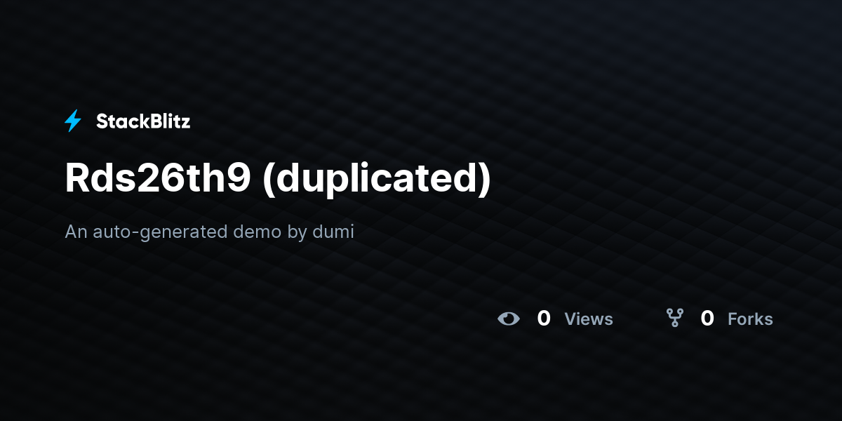 Rds26th9 (duplicated) - StackBlitz