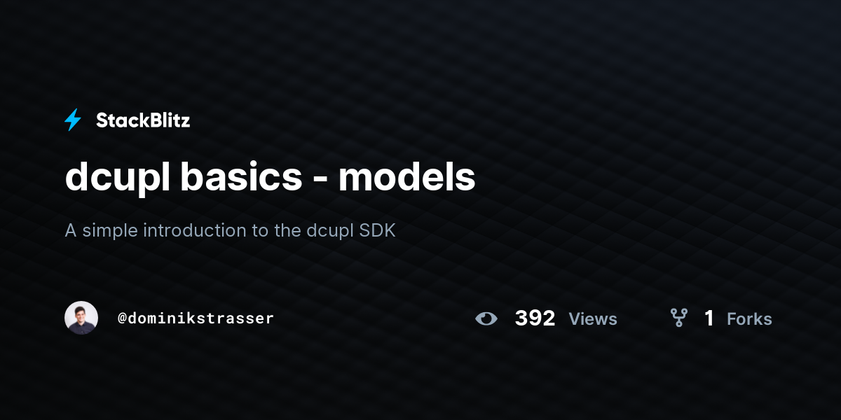 dcupl basics - models - StackBlitz
