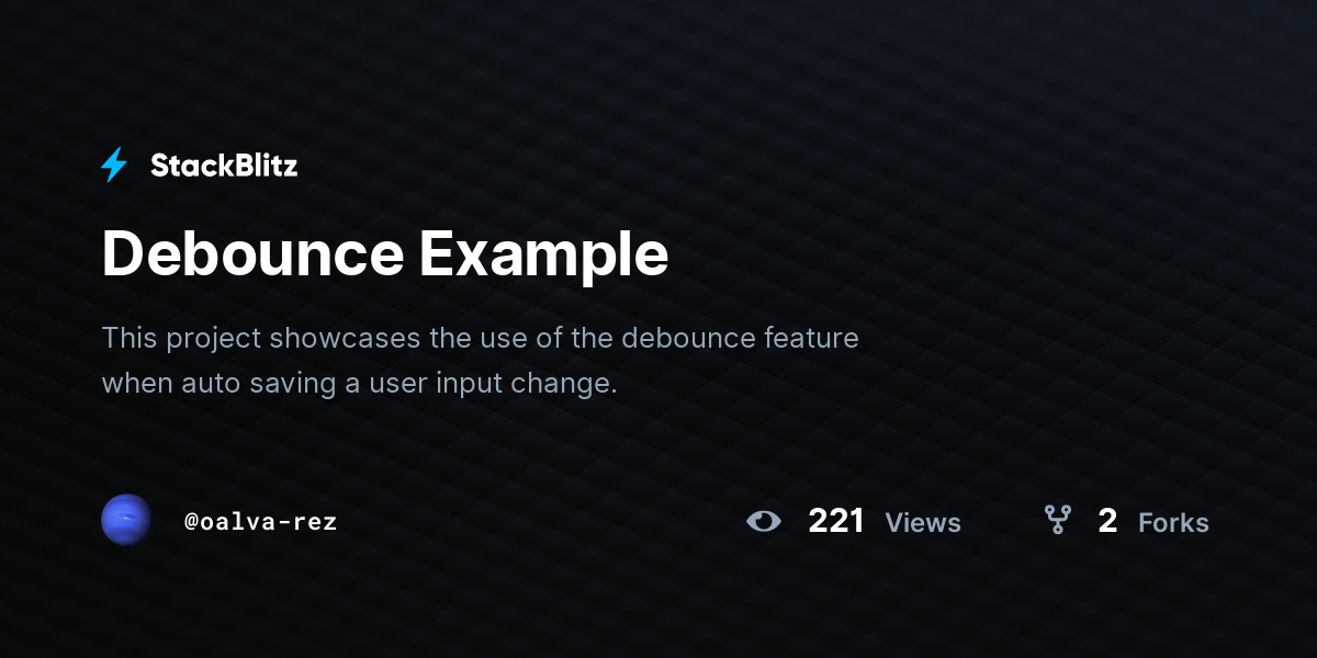 Debounce Example - StackBlitz