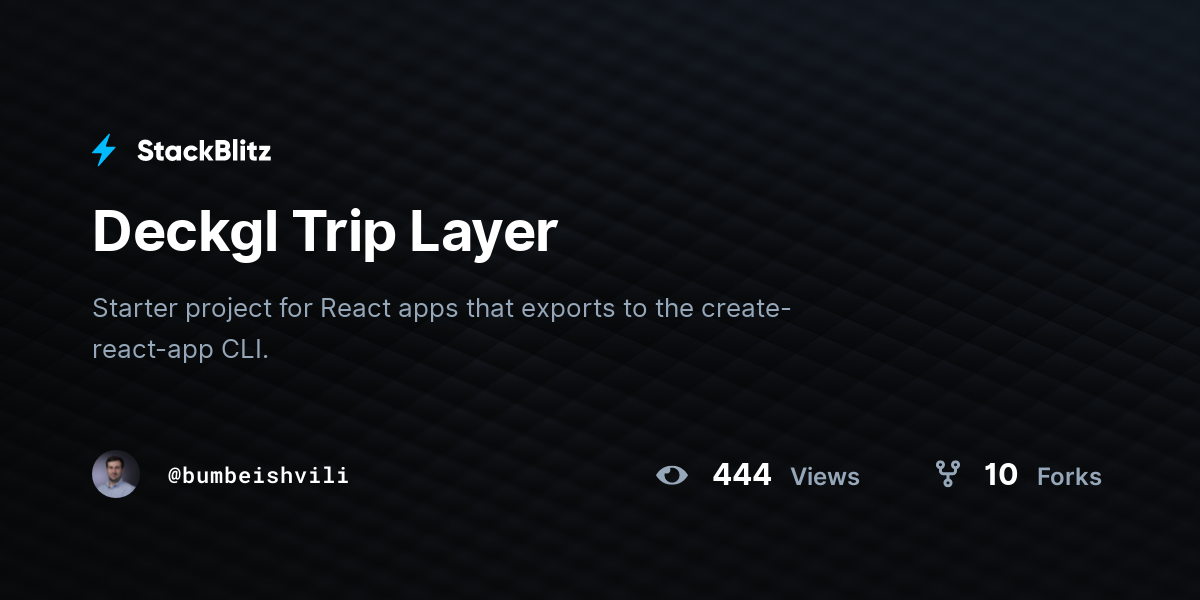 Deckgl Trip Layer - StackBlitz