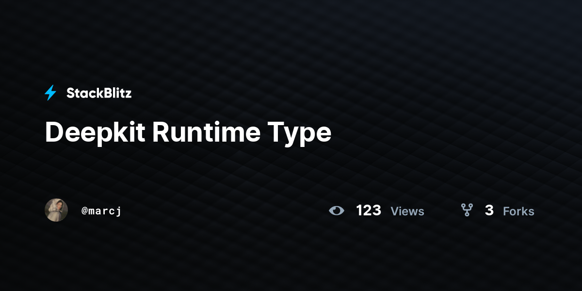 Deepkit Runtime Type - StackBlitz