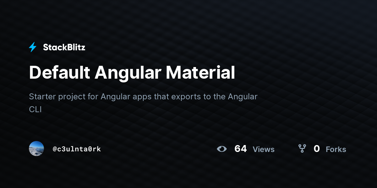 Default Angular Material - StackBlitz