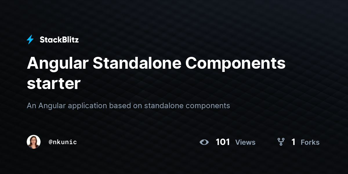 Angular Standalone Components starter - StackBlitz