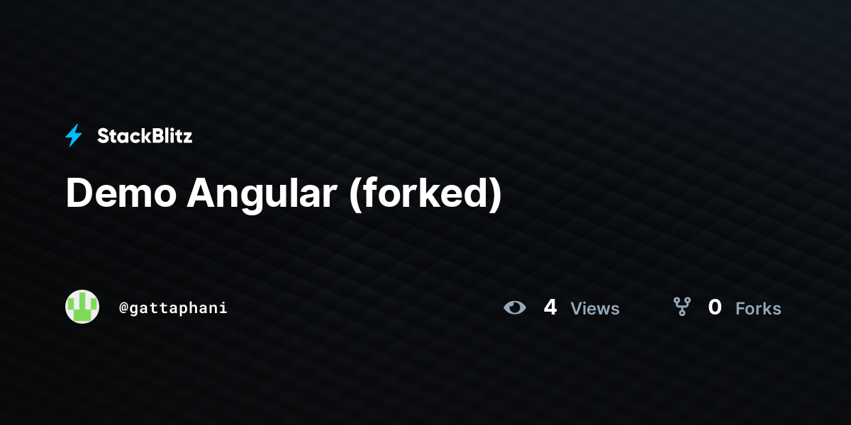 Demo Angular (forked) - StackBlitz