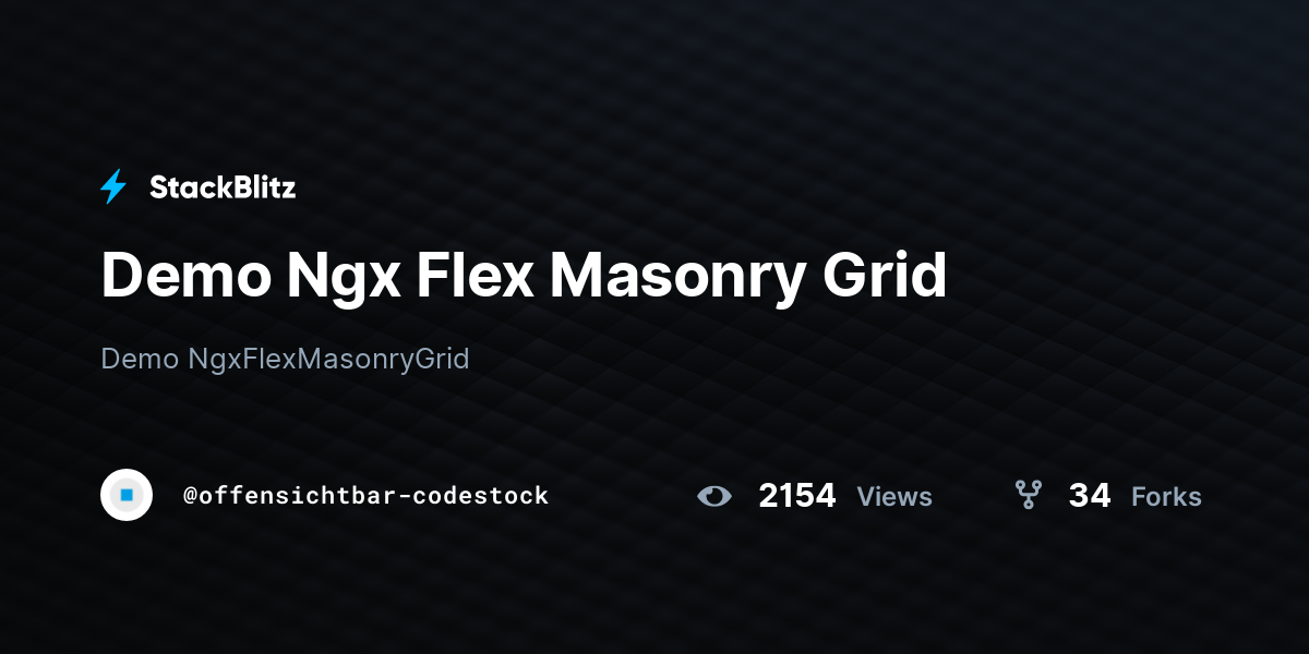 Demo Ngx Flex Masonry Grid - StackBlitz