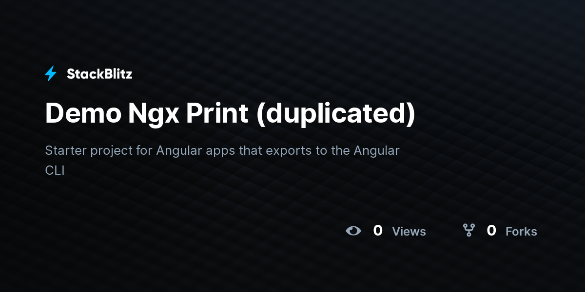Demo Ngx Print (duplicated) - StackBlitz