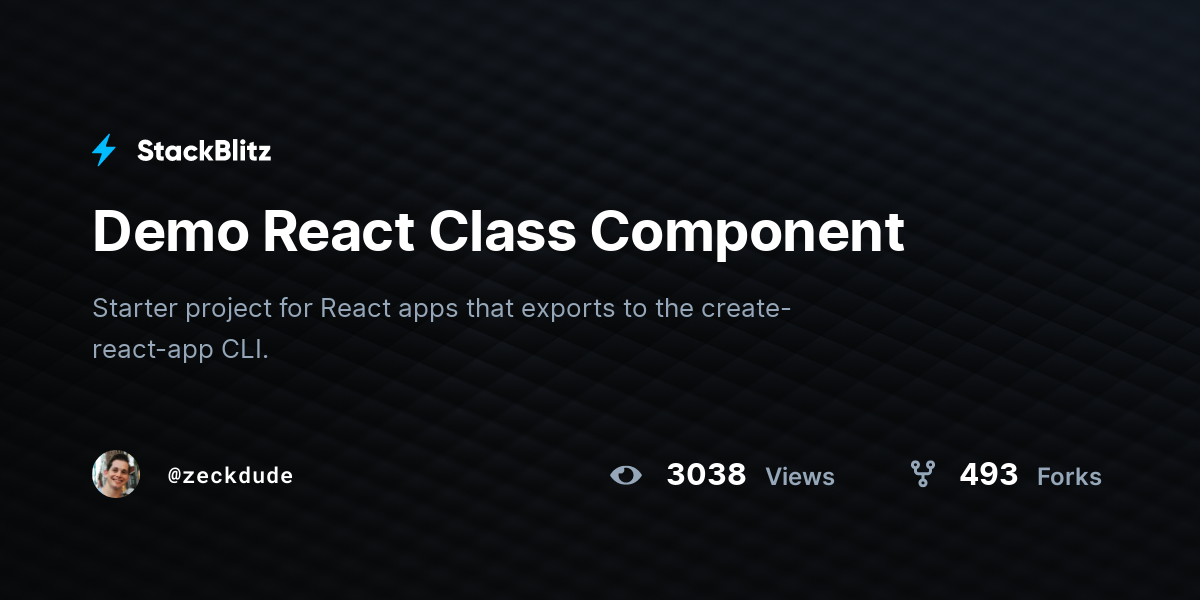 Demo React Class Component - StackBlitz
