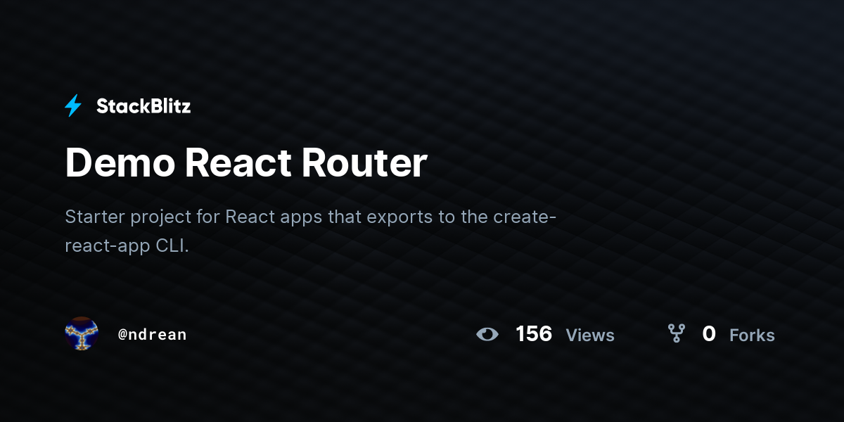 Demo React Router - StackBlitz