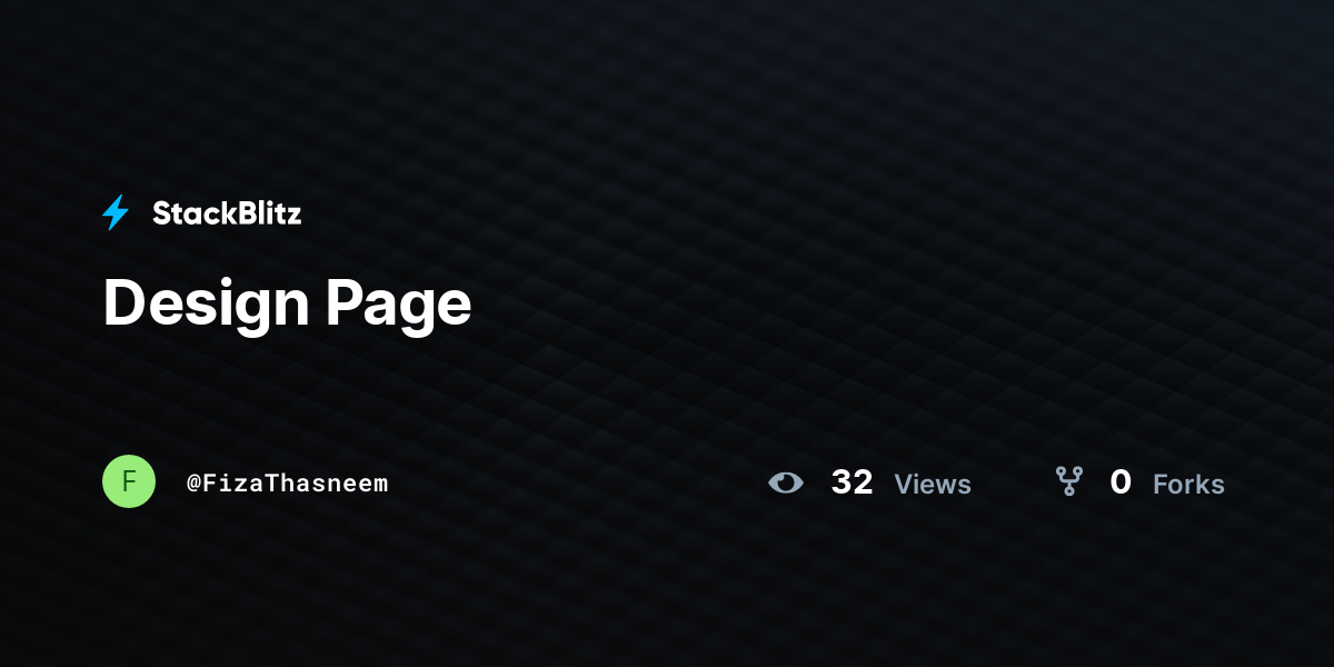 Design Page - StackBlitz