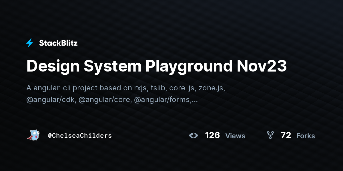 Design System Playground Nov23 - StackBlitz