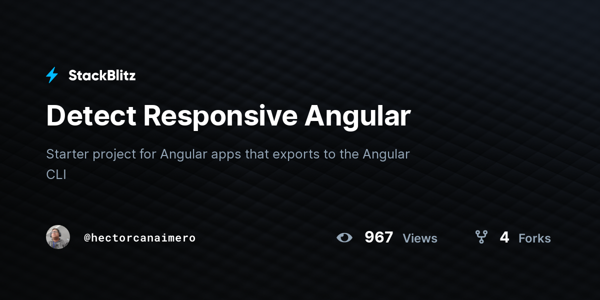 Detect Responsive Angular - StackBlitz