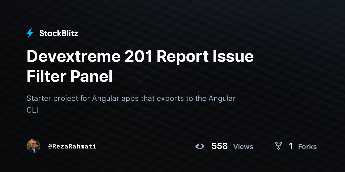 Devextreme 201 Report Issue Filter Panel - StackBlitz